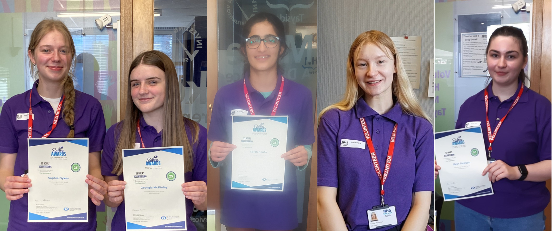 Young people recognised for volunteering with NHS Tayside