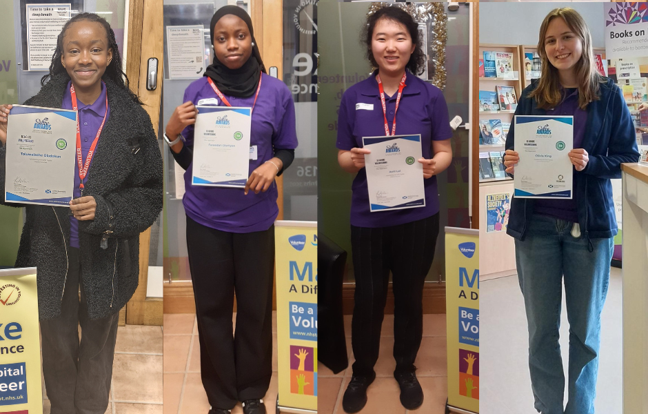 Young people recognised for over 400 hours of volunteering with NHS Tayside