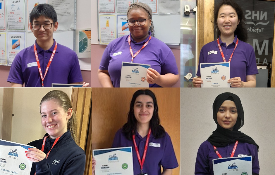 Young people recognised for over 300 hours of volunteering with NHS Tayside