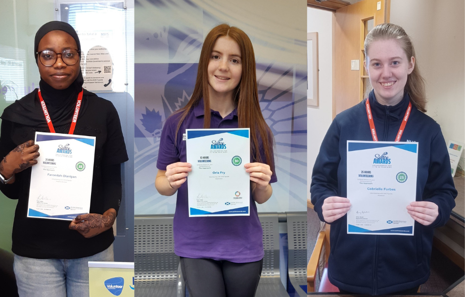 Young people recognised for volunteering with NHS Tayside